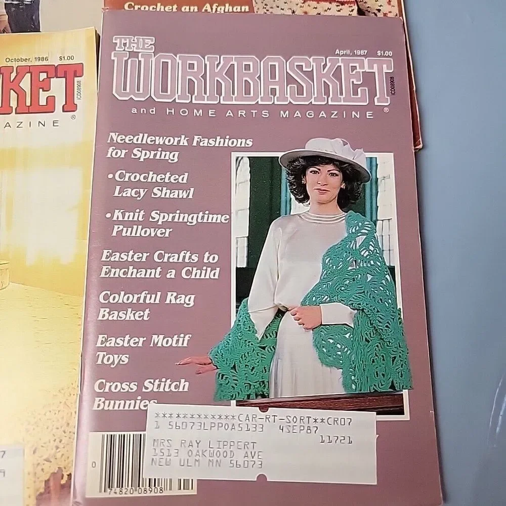 The Work Basket Magazines‎ 9 Vintage Crafts Sewing Needlecraft Art Ads 1980's